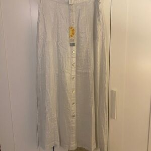 C&C California Shimmering Silver Maxi Skirt